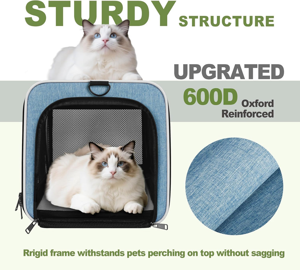 Cat Carrier 18 x 11 x 11 Top Loading Soft Pet Travel Bag Over 15lbs