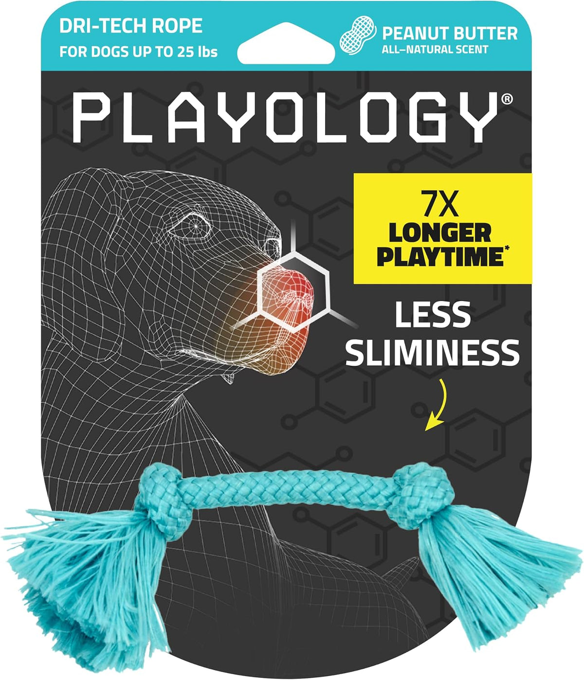 Playology Tug Rope Dog Toys for Large Dogs - Jumbo, Peanut Butter Scent