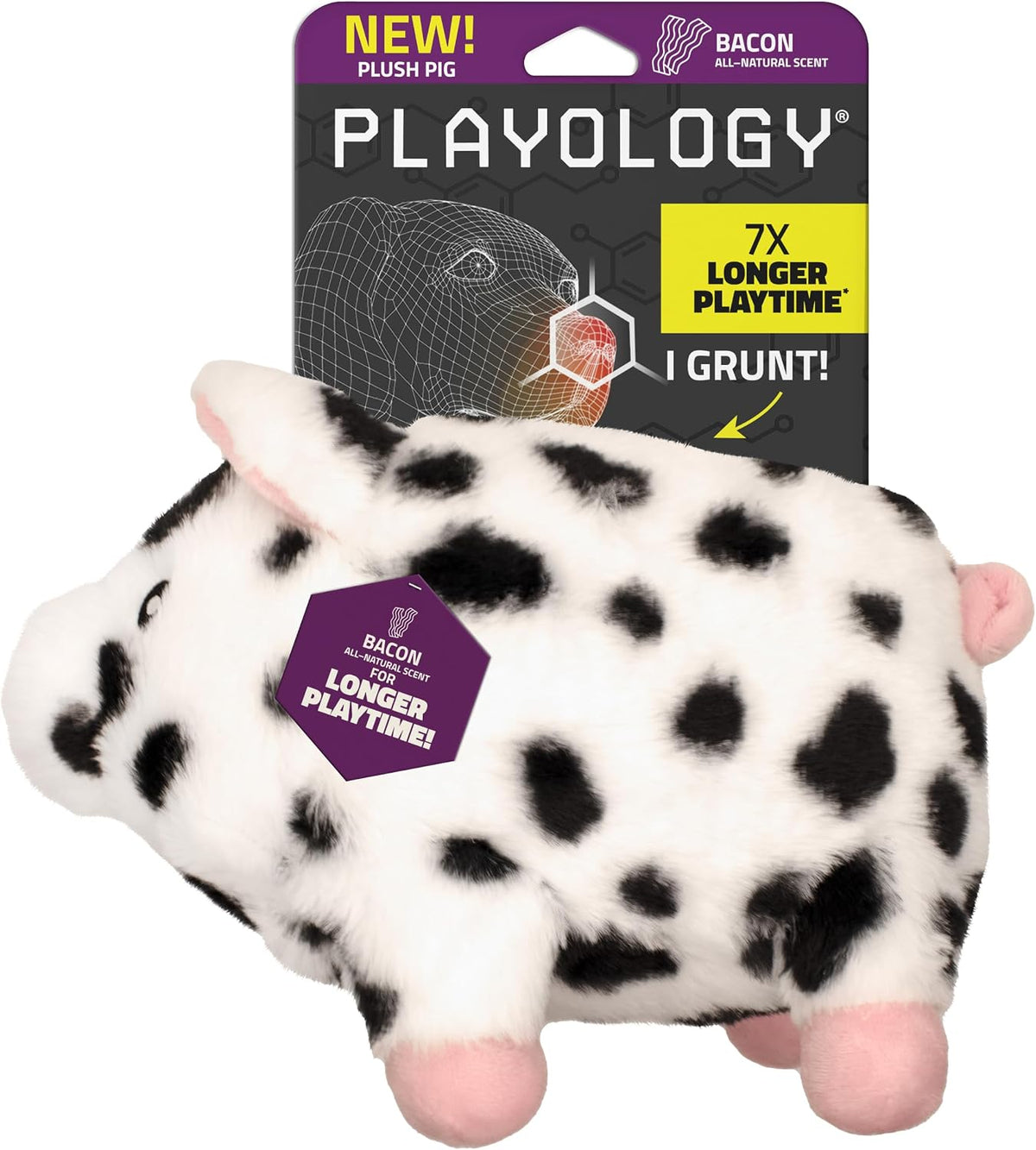 Playology Plush Cow Chew Toy for Large Dogs - Jumbo, Beef Scent