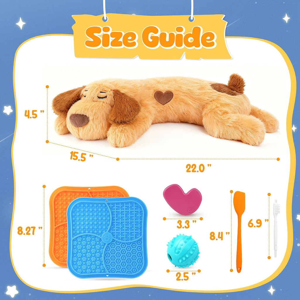 Heartbeat Puppy for Dogs, Calming Set with Lick Mat, Puppy Essentials