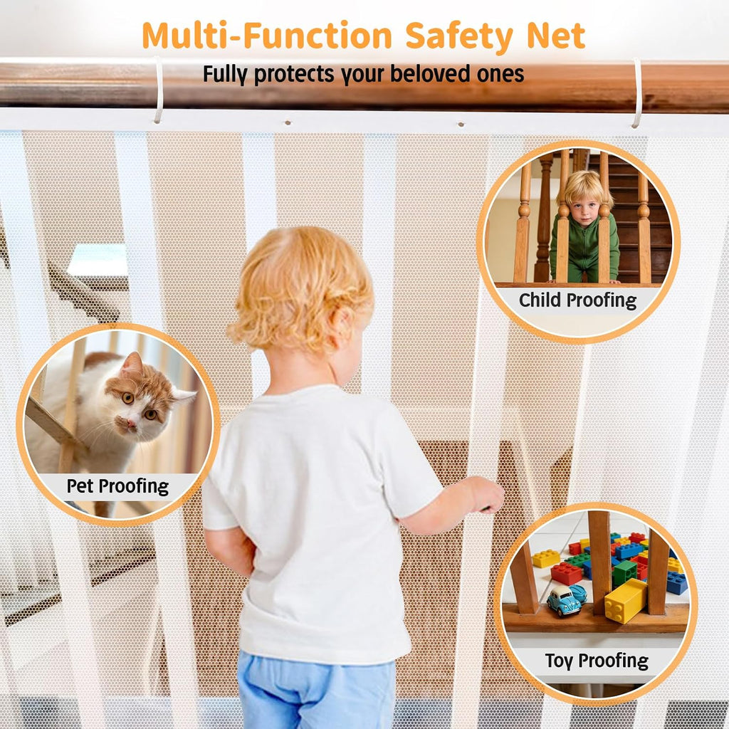 Banister Guard 10ft x 3ft, Baby Netting for Railing