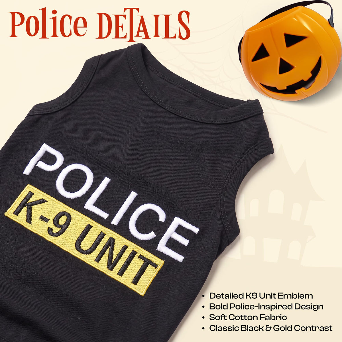 Parisian Pet Dog Halloween Costume - Police K-9 Halloween Shirt for Dogs