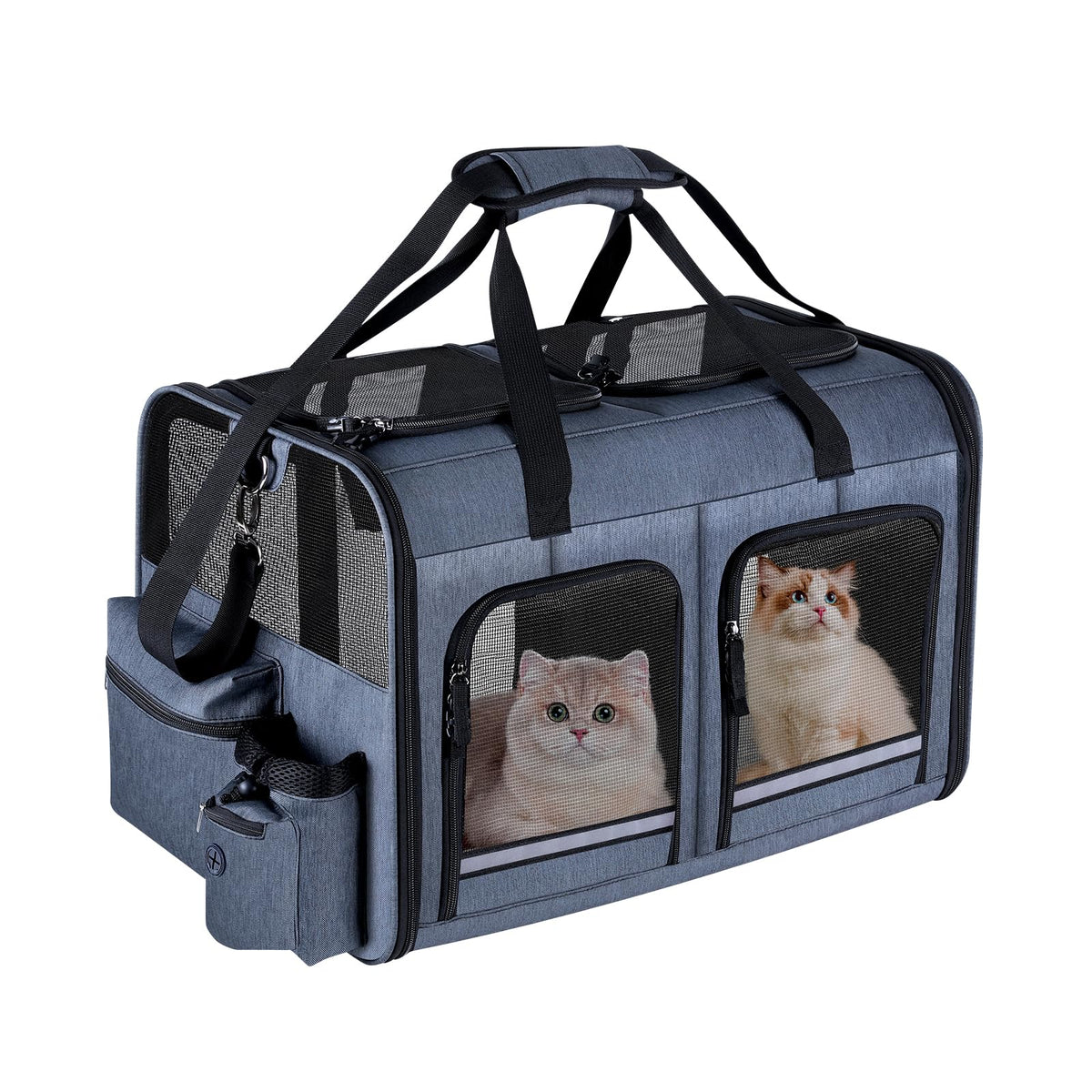 Cat Carrier for 2 Cats,Double Cat and Dual Dog Carrier Cabin for Two Pets