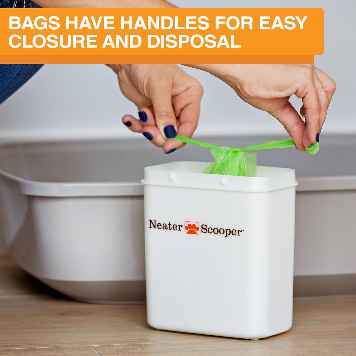 Neater Pet Brands Neater Scooper Standard Litter Scoop, 60 Refill Bags – Mess-Free Cat Litter Scooper with Bag, Spill-Pr