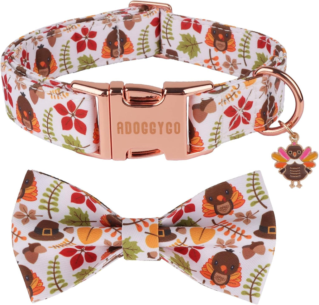 Pink Halloween Dog Collar Girl, Ghost Bow Dog Bow Tie Collar L