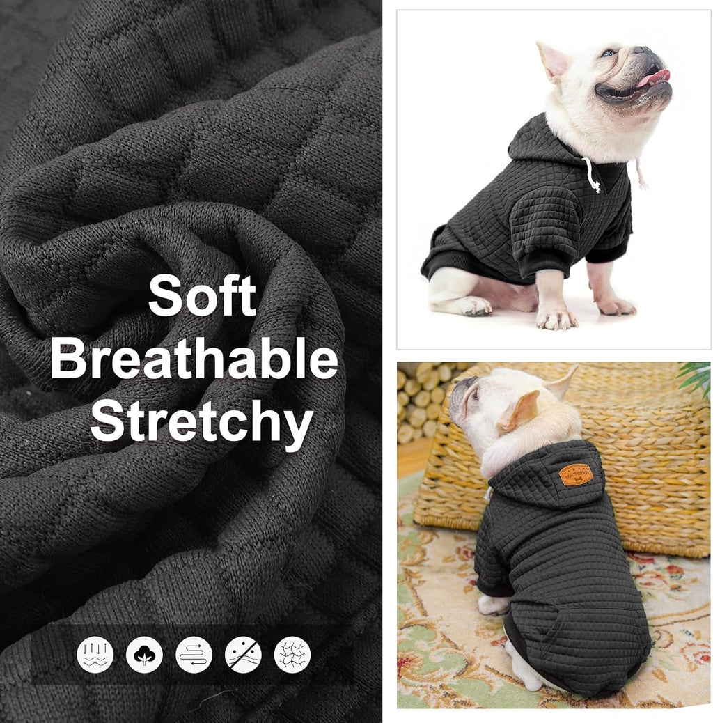Dog Hoodies Sweater for Medium Dogs, Waffle‑Like Laminated Coat
