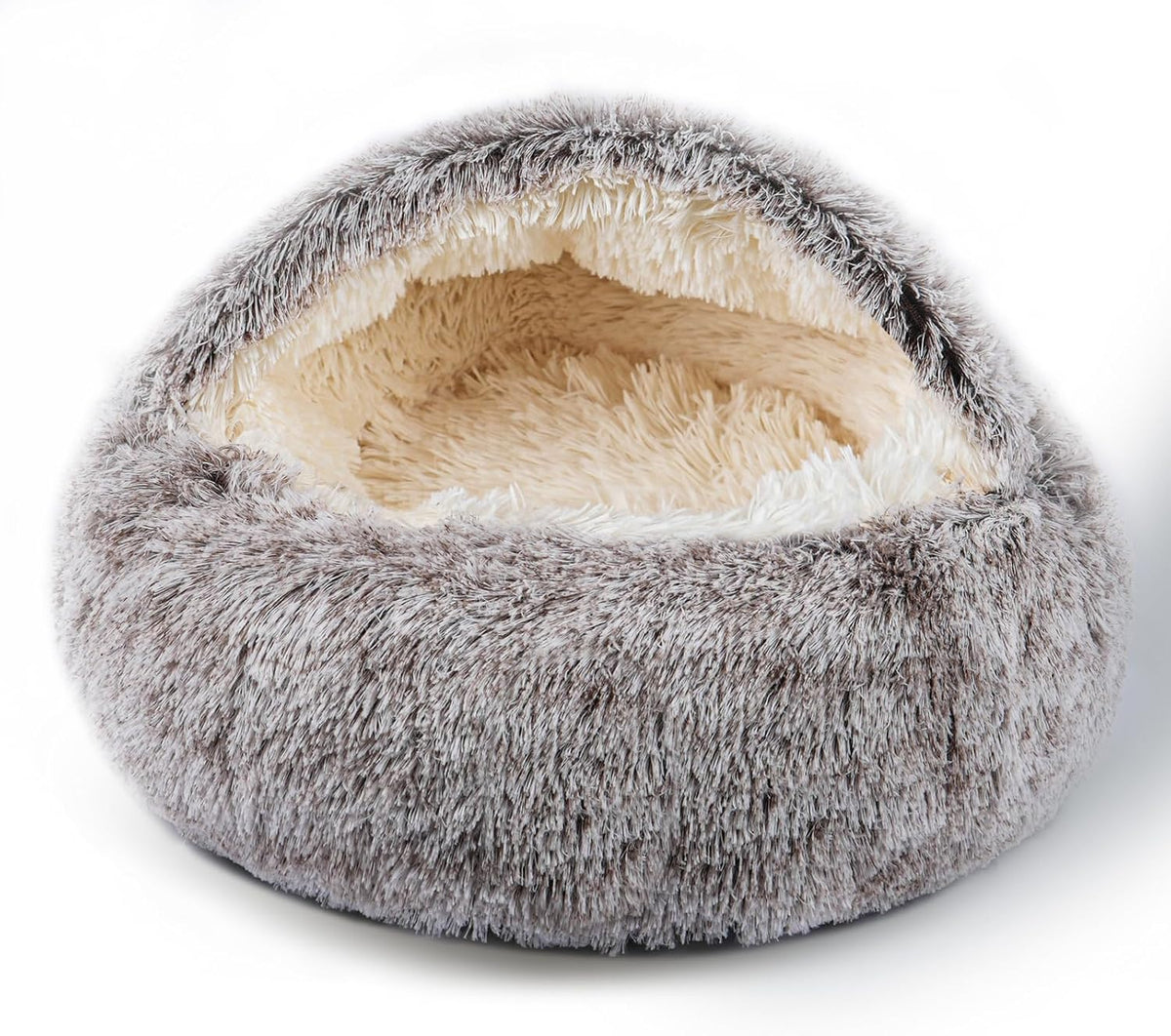 Cat Bed for Indoor Cats, Calming Cozy Cave with Self-Warming Plush, Entire Bed Machine Washable & Anti-Slip Base, Breath