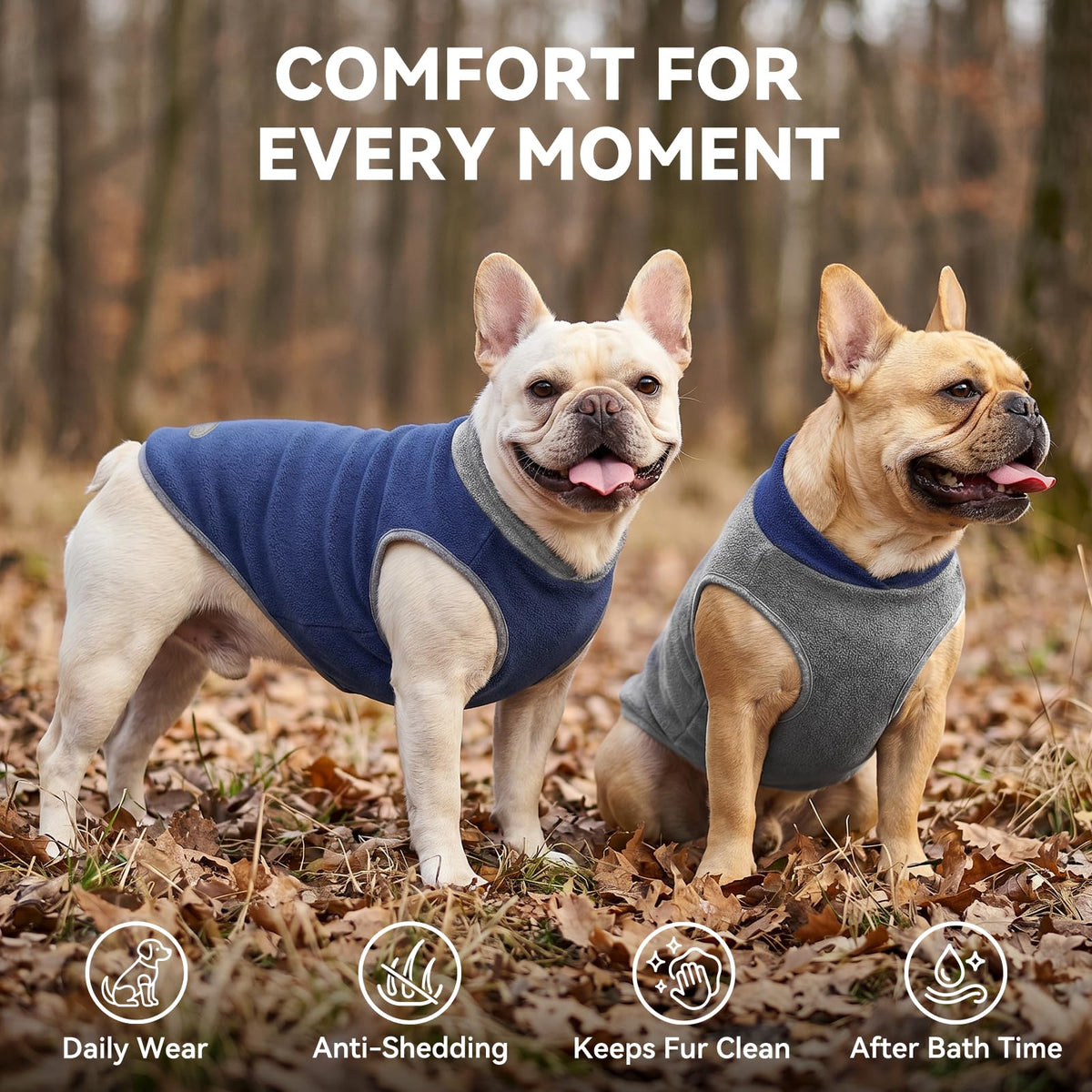 cyeollo 2 Pack Fleece Dog Sweater Pullover Lightweight Reflective Jacket