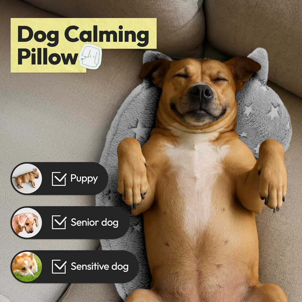 Dog Calming Pillow, Glow in The Dark Dog Put Head on, Soft Question Mark Pillows for Dogs, Kids, Adults, Washable Dog Be