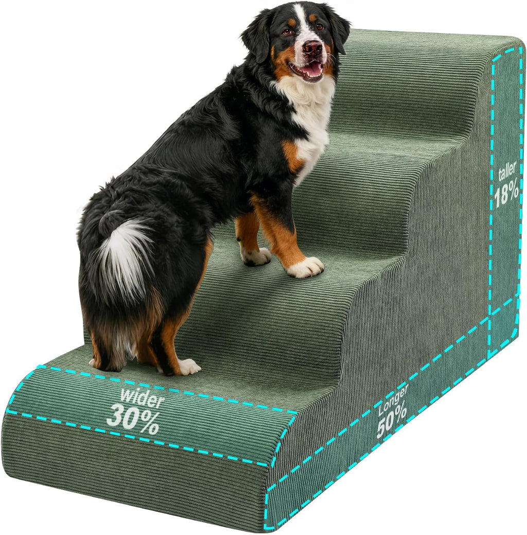 Dog Stairs for Large Dogs 18", Extra Wide Pet Ramp for Bed Couch