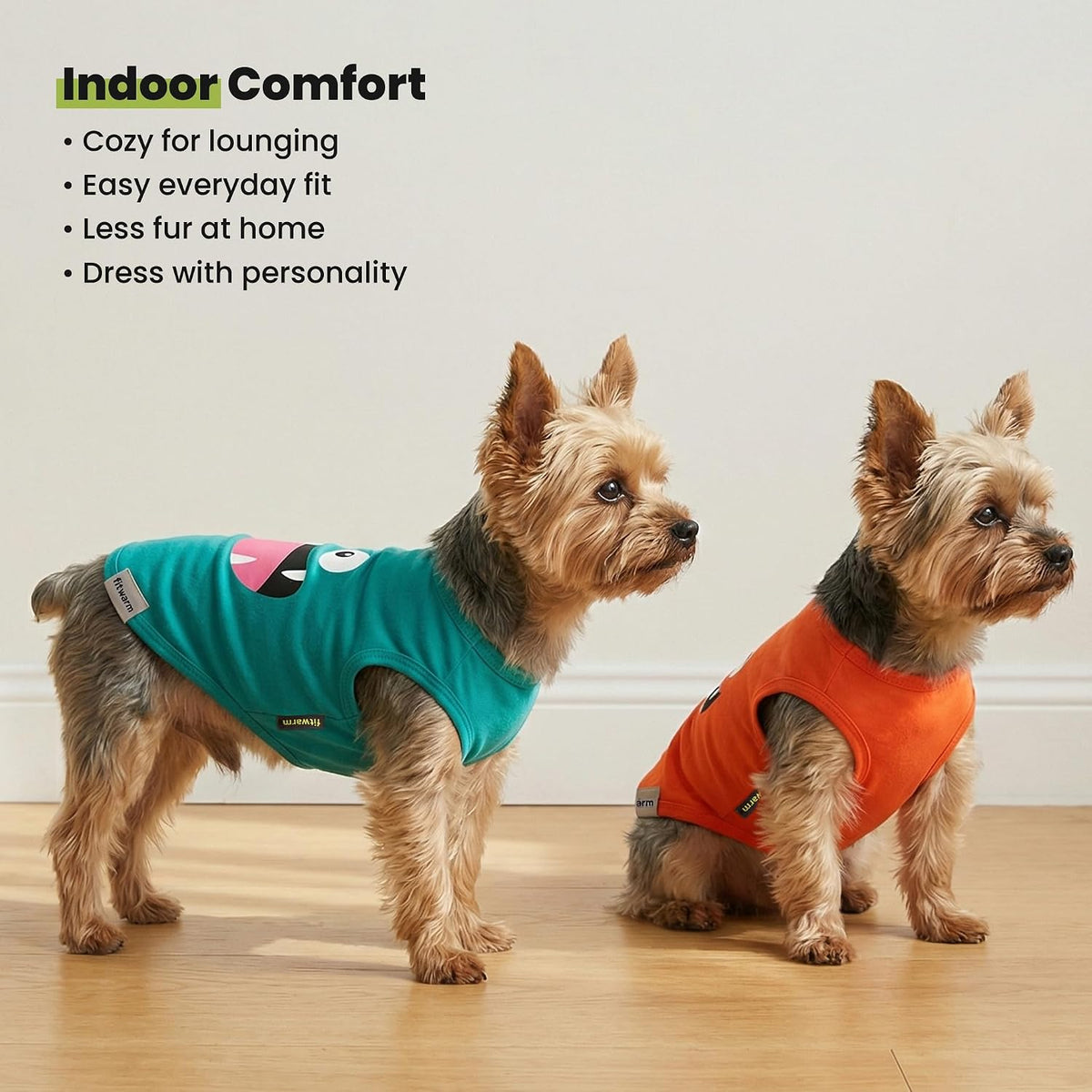 Fitwarm 3 Pack Monster Dog Shirt, Lightweight Funny Dog Tshirt, Summer Clothes for Small Dogs Boy Girl, Pet Outfit, Oran