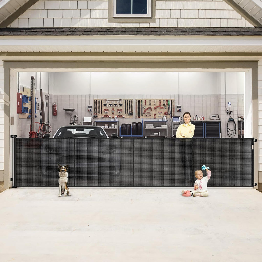 Reinforced 80 Inch Retractable Baby Gate Extra Wide Baby Gate for Wide Openings, Indoor/Outdoor Retractable Dog Gate for