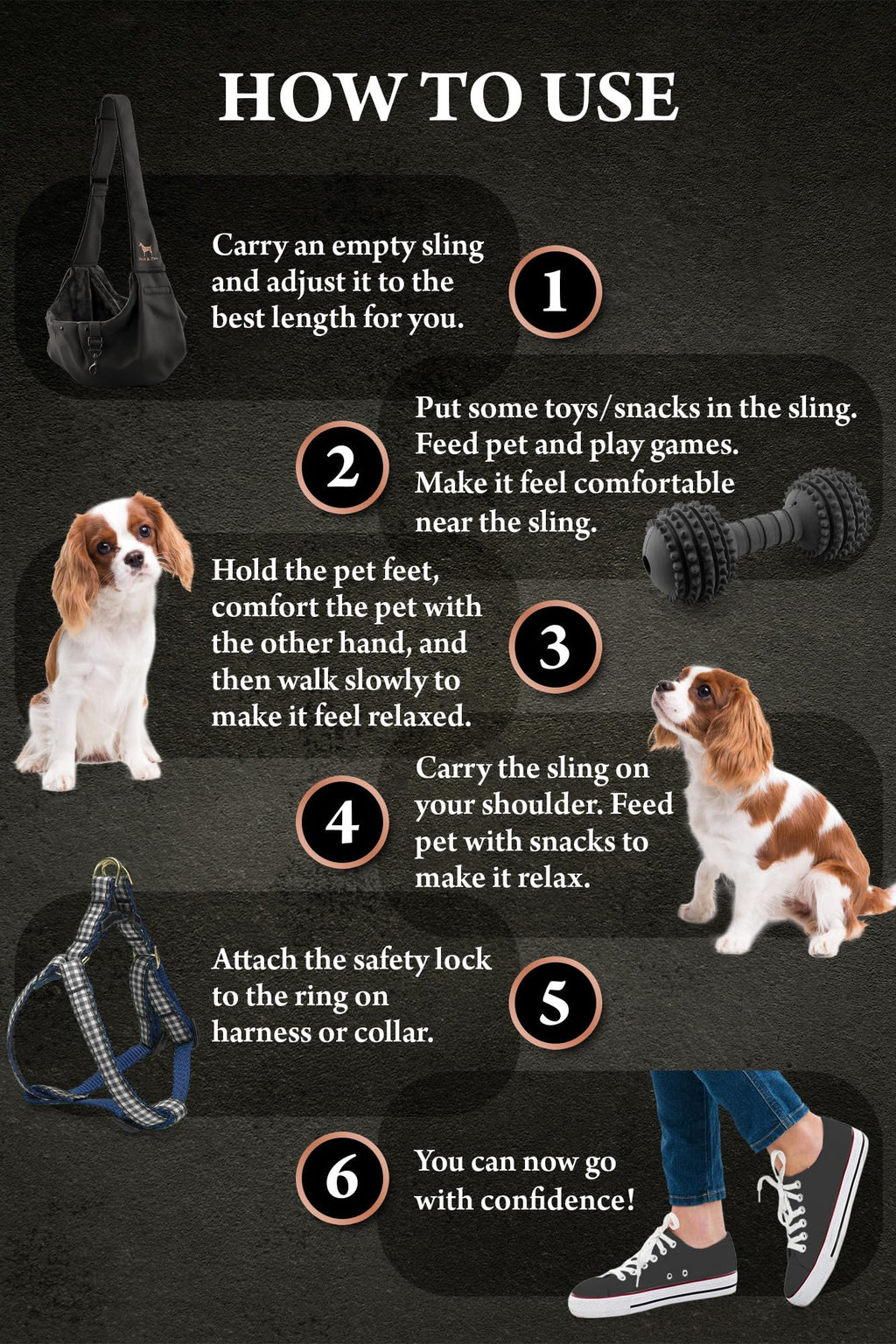 Noah & Paw Dog Sling Carrier for XS Dogs & Cats 3-10 lbs (Premium Twill)