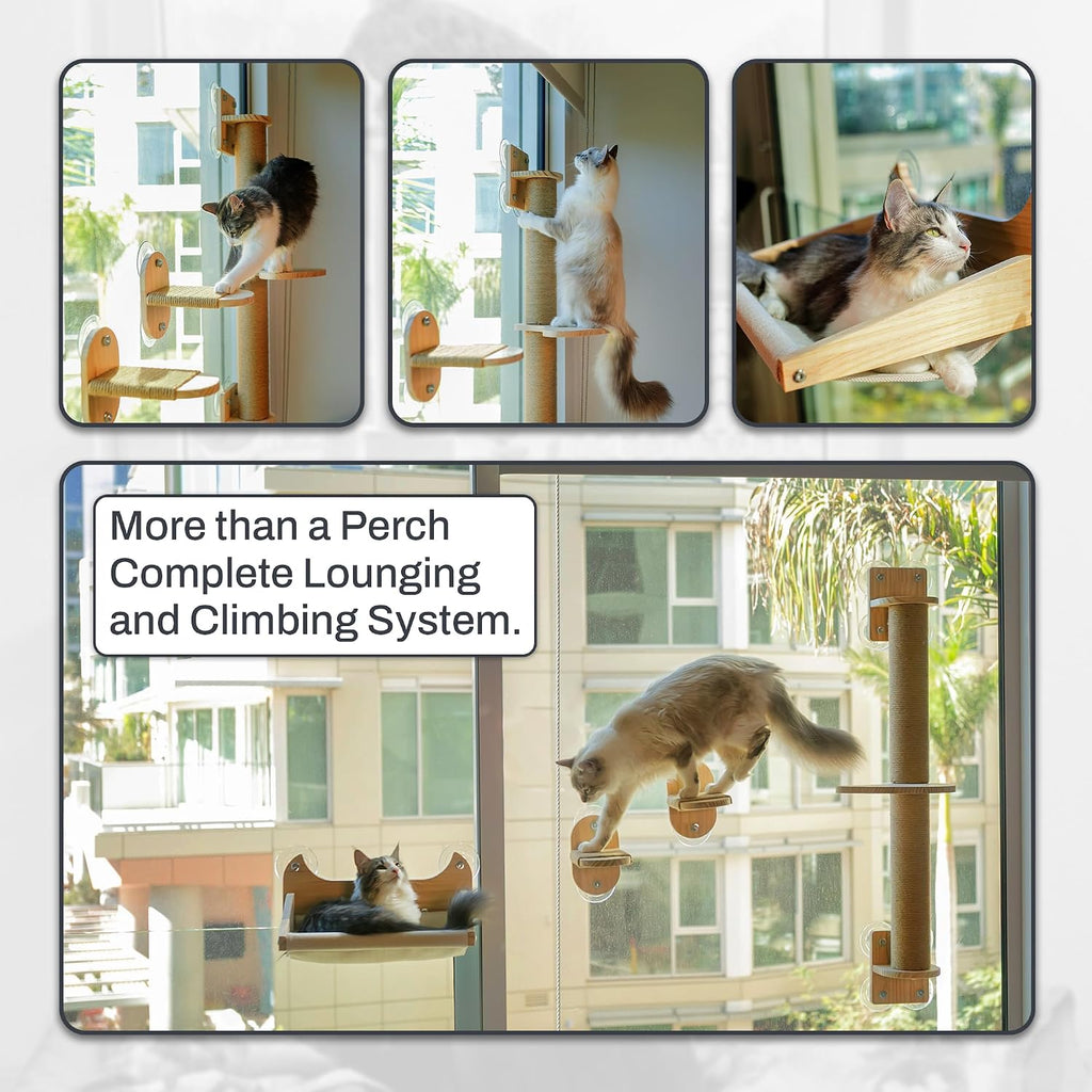 Cat Window Shelf | 4-in-1 Cat Wall Shelves & Scratcher