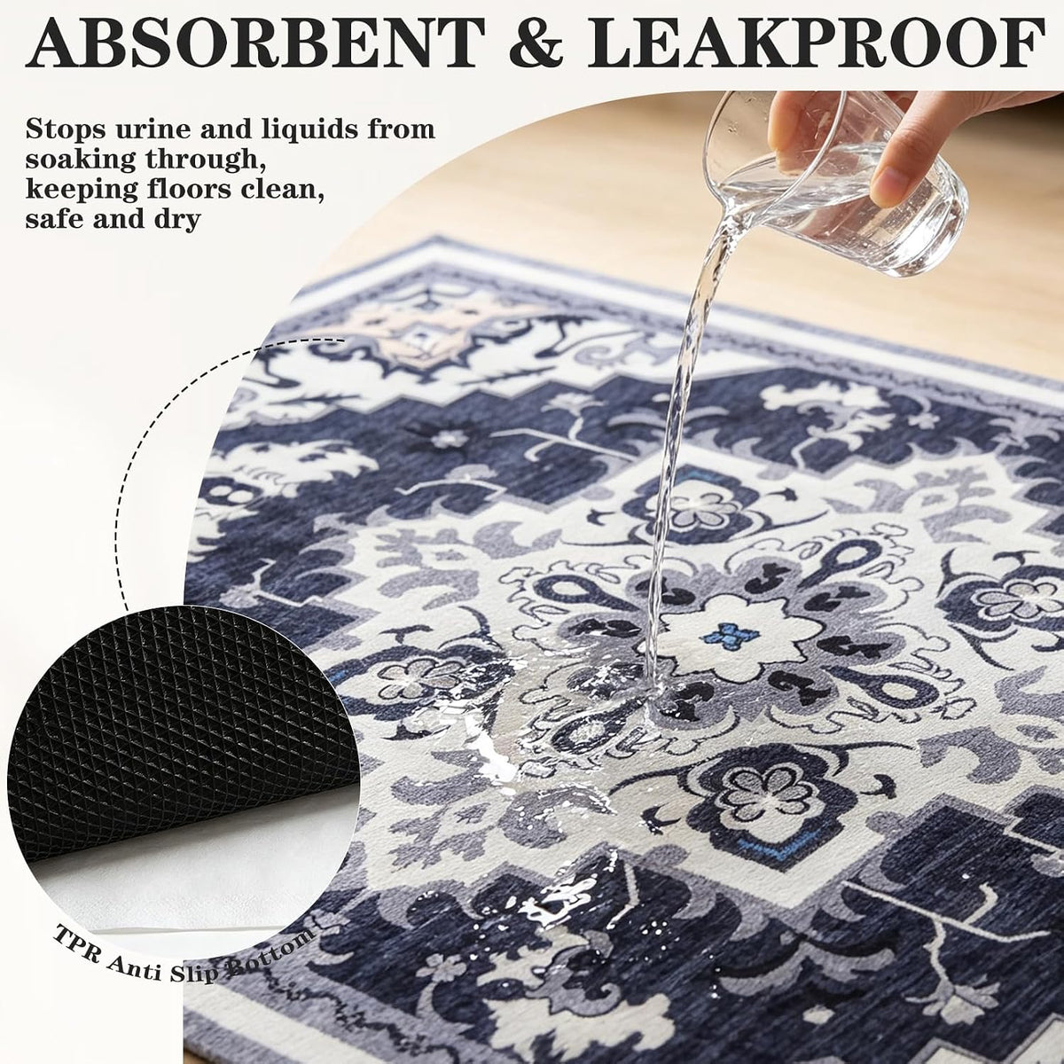 Cat Litter Mat Non-Slip Urine Waterproof Litter Trapping Mat Pad
