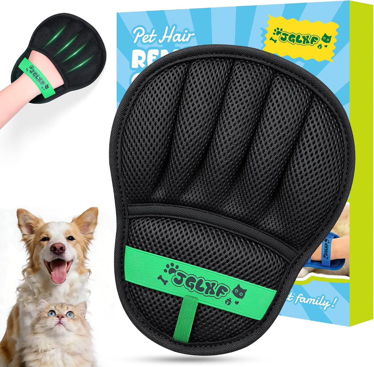 Pet Hair Removal Glove for Cat & Dog, Electrostatic Pet Hair Remover Tool