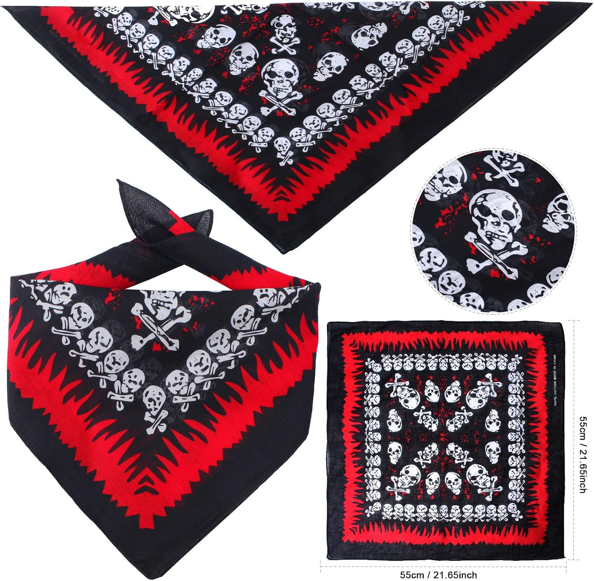 2 Pieces Skull Print Pet Pirate Hat with Pirate Skull Bandana Dog Cat Captain Cap Halloween Pirate Cosplay Costume Hallo