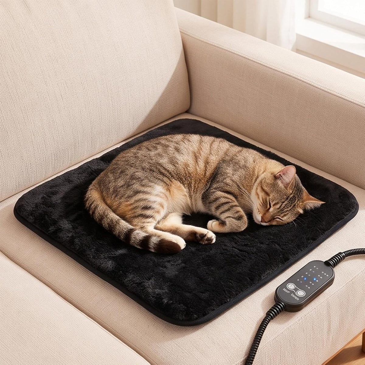 Pet Heating Pad for Cats and Dogs Soft Cat Heating Pad Heated Cats Bed