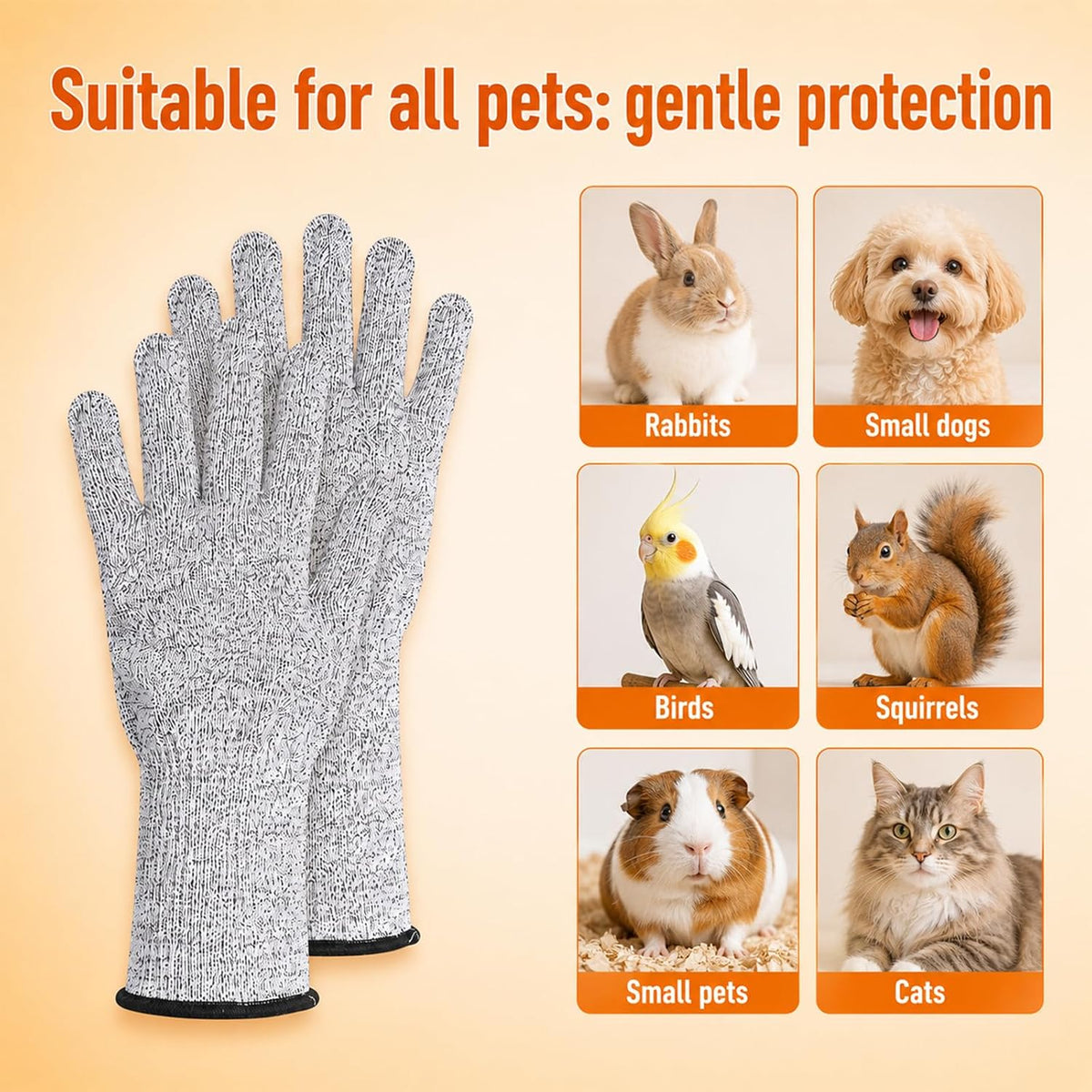 Cat Gloves Bite Proof, Pet Handling Gloves 13.8” Pet Grooming Glove