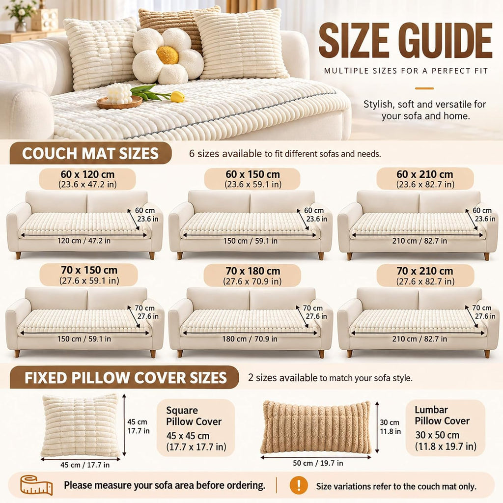 Pet Couch Cover 3-Piece Set, 2 Pillow Covers (Dark Gray,27.6 x 59.1 in)