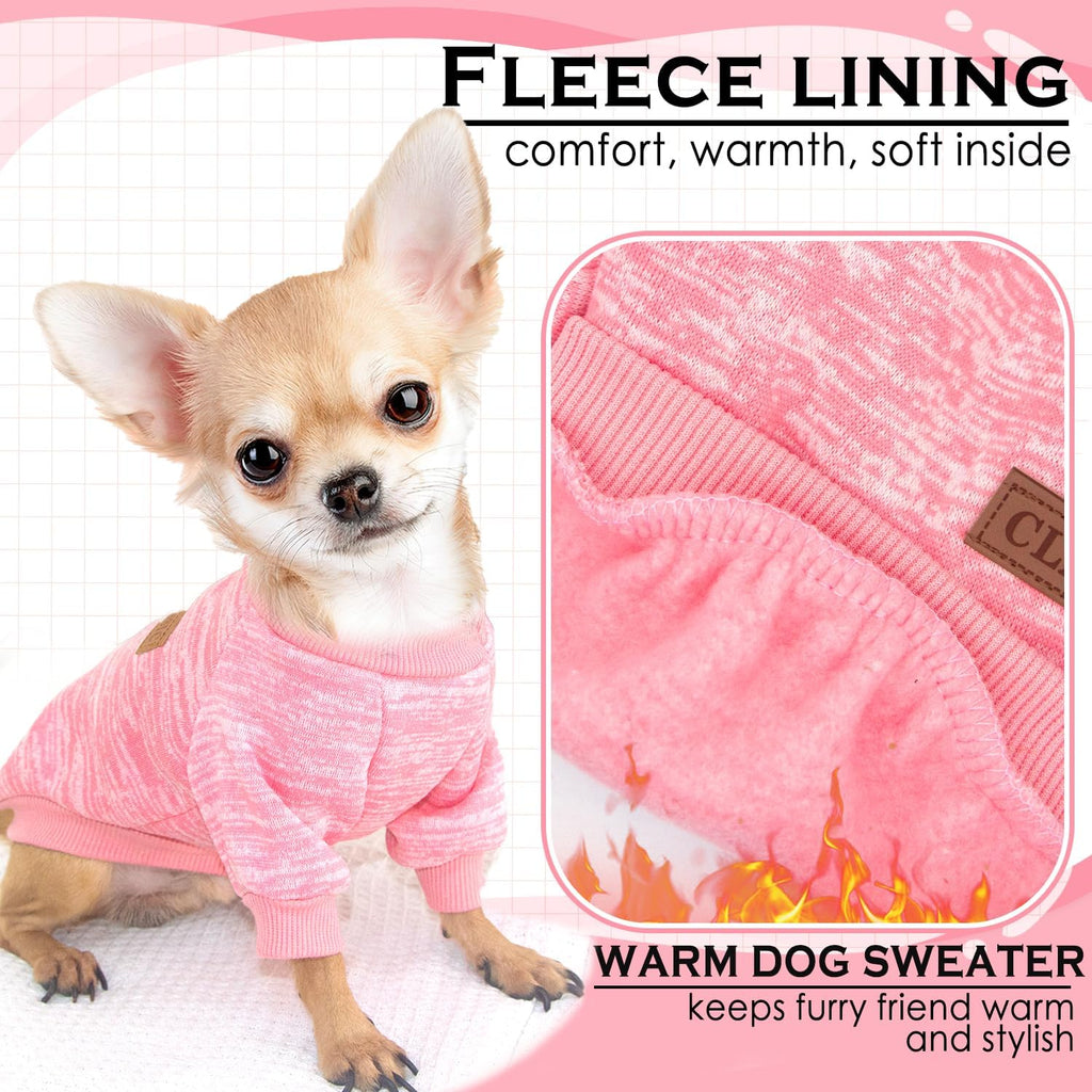 2 Pack Dog Sweaters for Small Dogs Girl Boy Fleece Fall Winter Dog Clothes