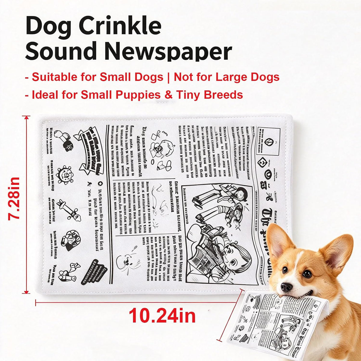 Newspaper Dog Toy Interactive No Stuffing Non-Shredding Washable