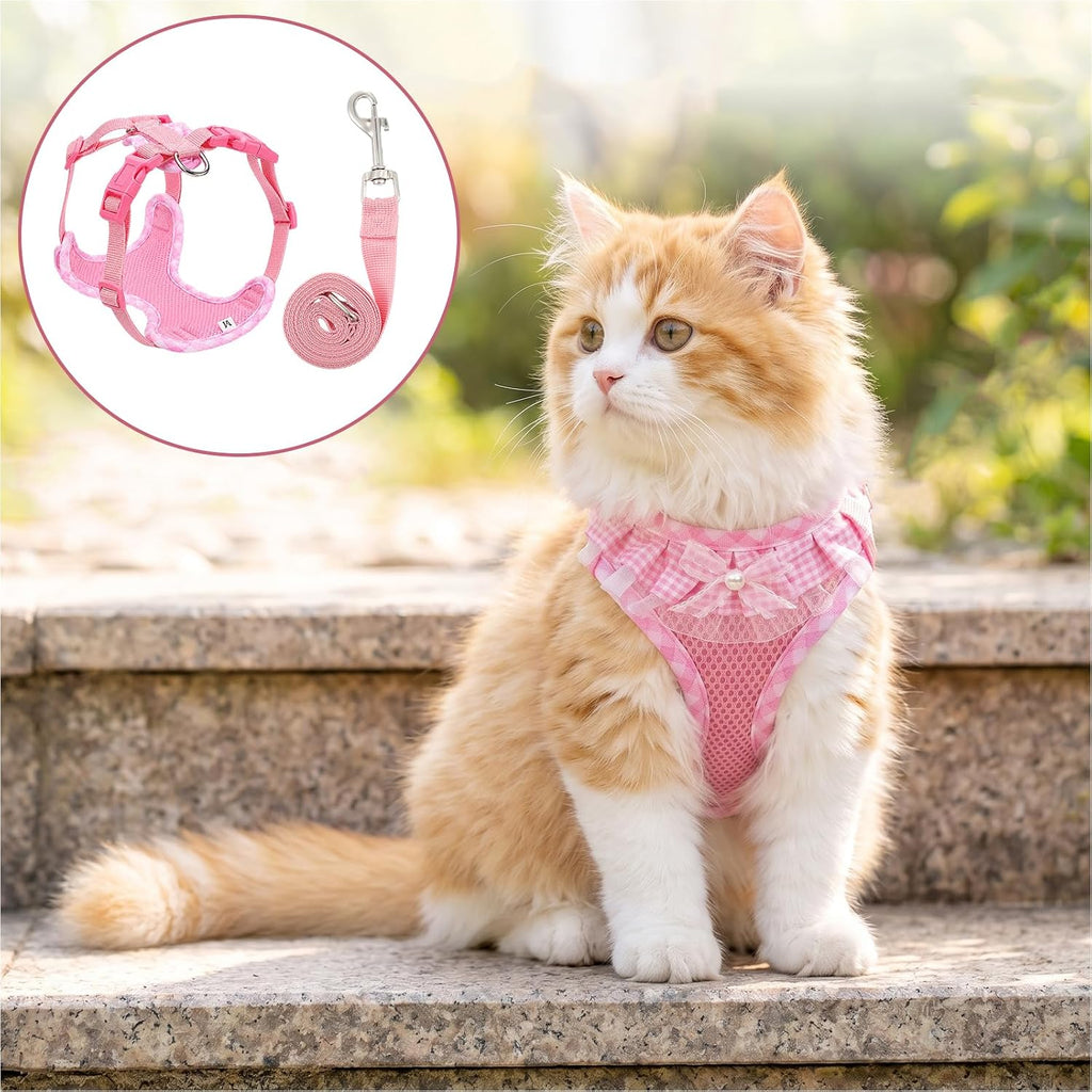 Cat Harness and Leash Set Adjustable Escape Proof Vest for Cats
