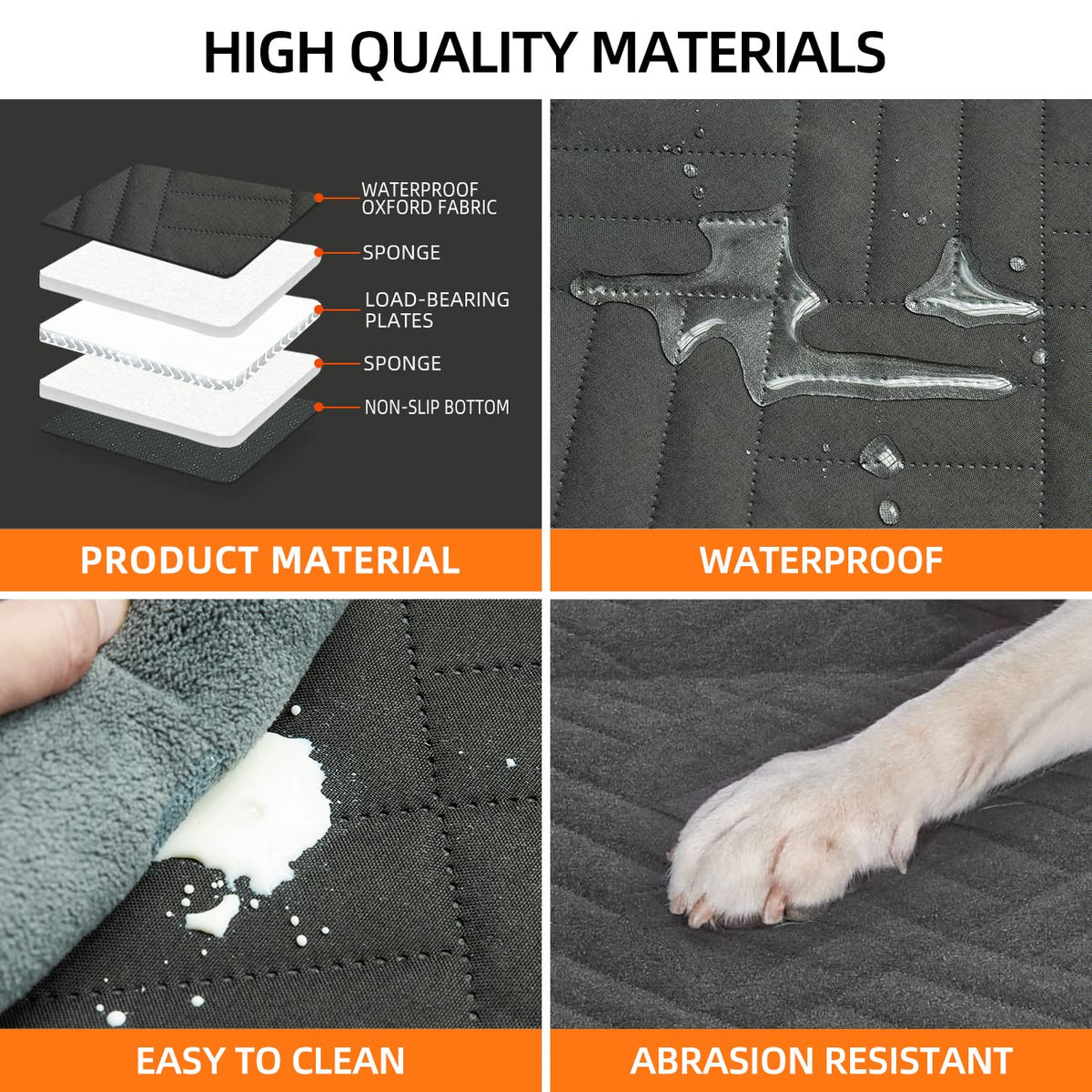 YJGF Hard Bottom Dog Car Seat Cover for Back Seat,Seat Extender for Dogs