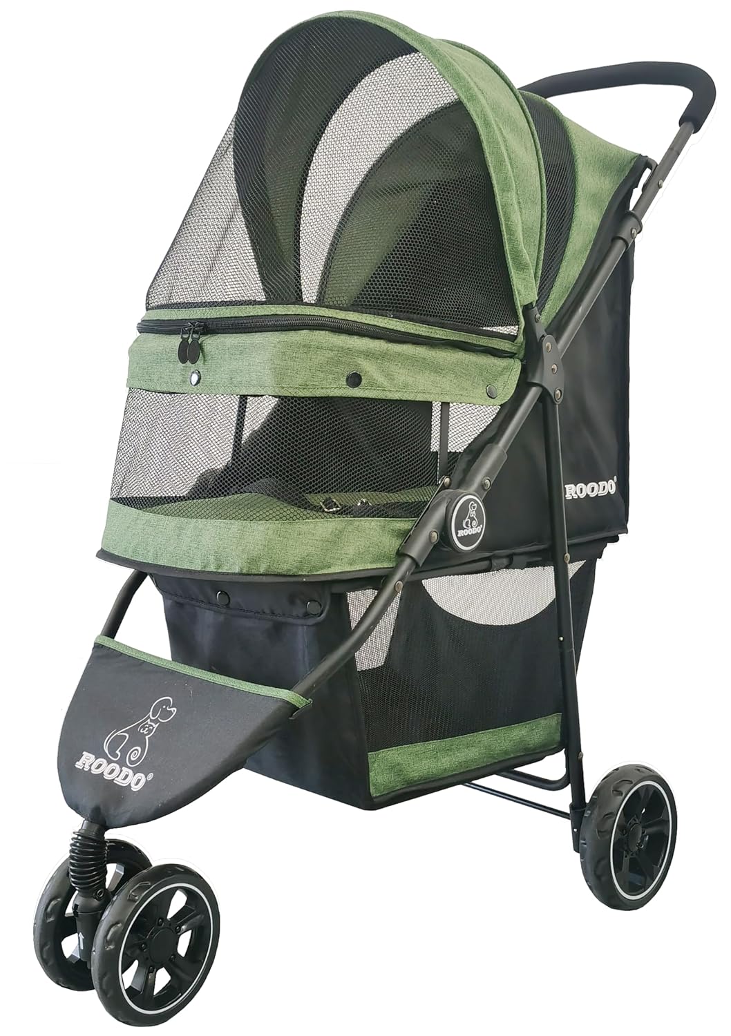 ROODO 3 Wheel Pet Stroller Best Lightweight Foldable Compact Portable Jogger All Terrain Travel Pet Gear Puppy Kitty Str