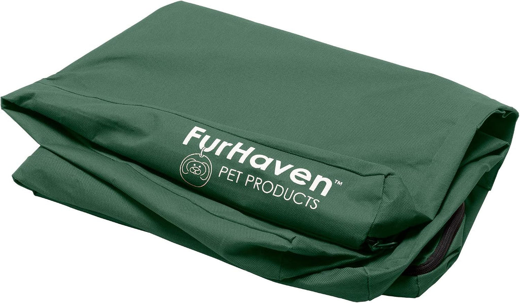 Furhaven Replacement Dog Bed Cover Water-Resistant Indoor/Outdoor Logo Print Oxford Polycanvas Mattress, Washable - Ston