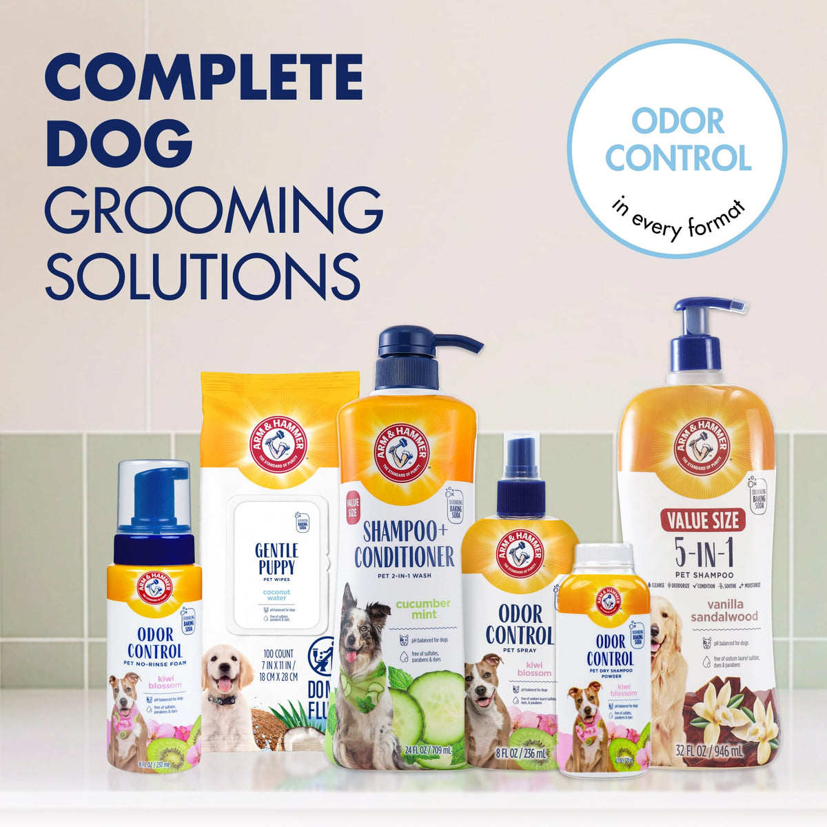 Arm & Hammer Puppy Wipes, Deodorizing Dog Wipes, Coconut Water, 100 Count