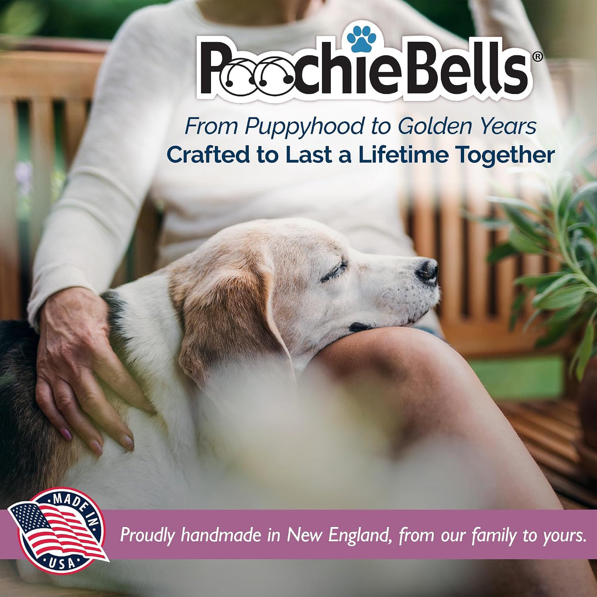 Dog Door Bells for Potty Training, Quick & Easy Puppy Potty Training Method Included, Handcrafted in USA with Loud, Paw-