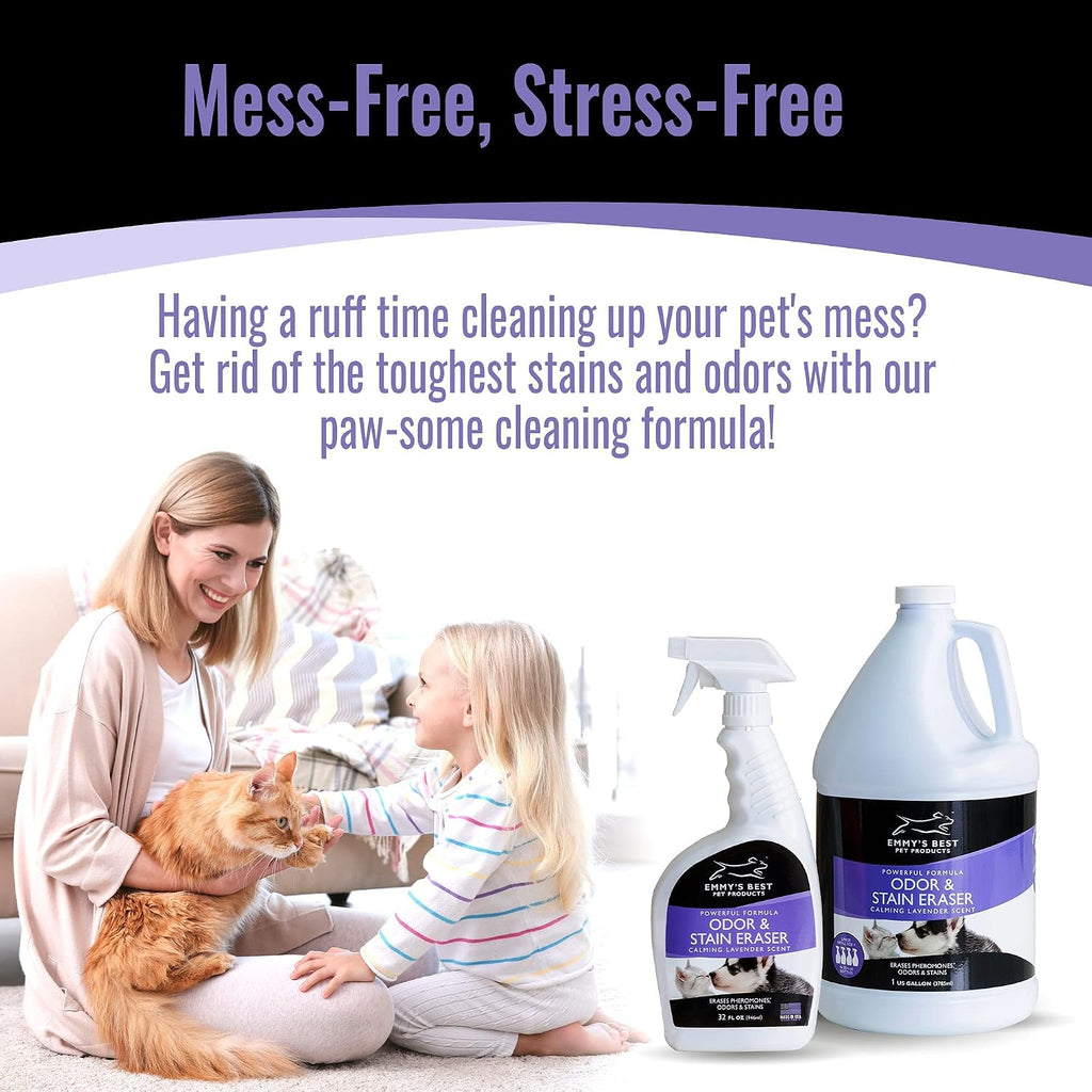 Pet Odor & Stain Eraser – Urine Enzyme Carpet Cleaner, Lavender, 128 oz