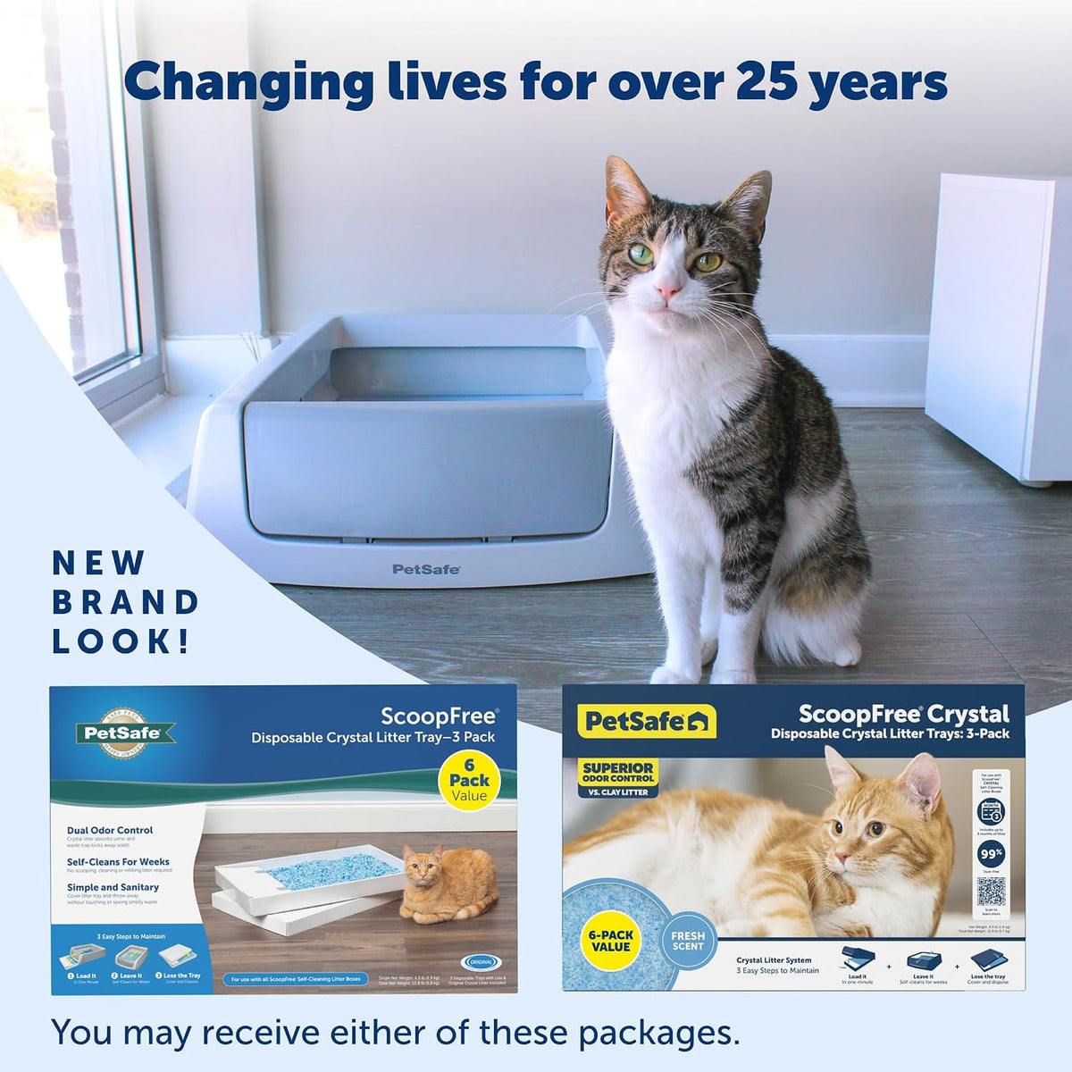 PetSafe ScoopFree Disposable Crystal Cat Litter Tray, Fresh Scent, 6-Pack