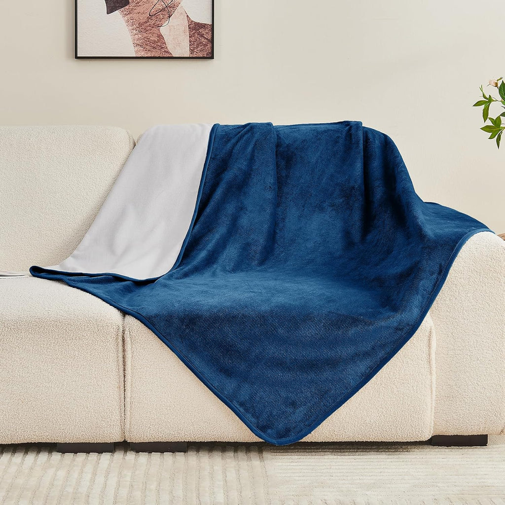 Waterproof Blanket Bed Cover 60"x80" for Adults or Pets, Navy Blue