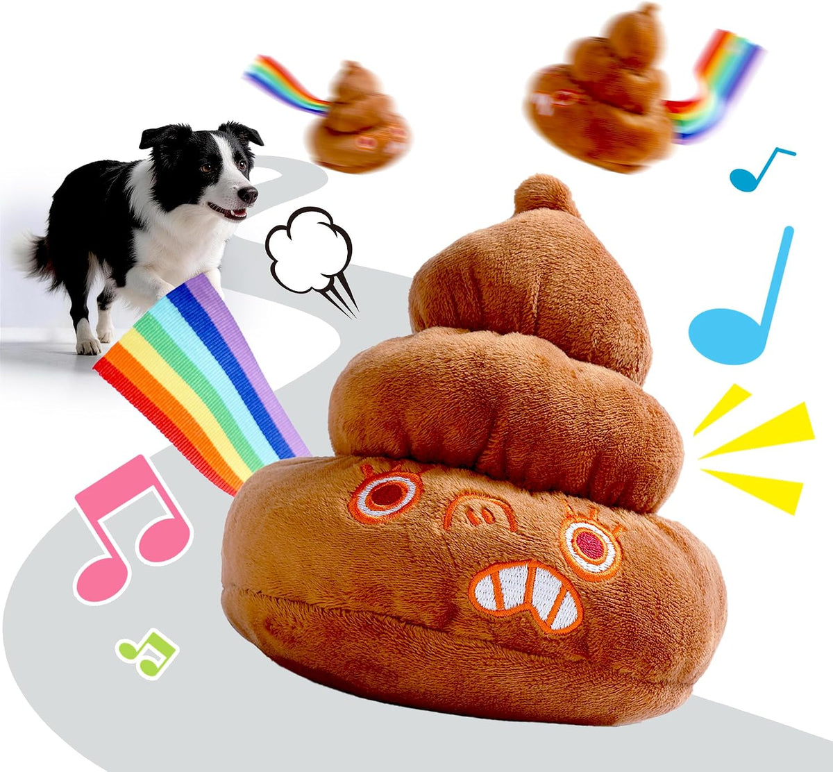 Nocciola Interactive Dog Toy, Silly Sounds Poop Bouncing Ball, Voice Repeat