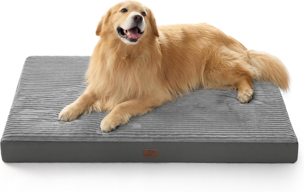 Bedsure ComfyFleece Large Dog Bed for Crate with Washable Cover, 35x22