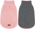 Sherpa Dog Coat Reversible Dog Jackets for Small Dogs, Pink, M