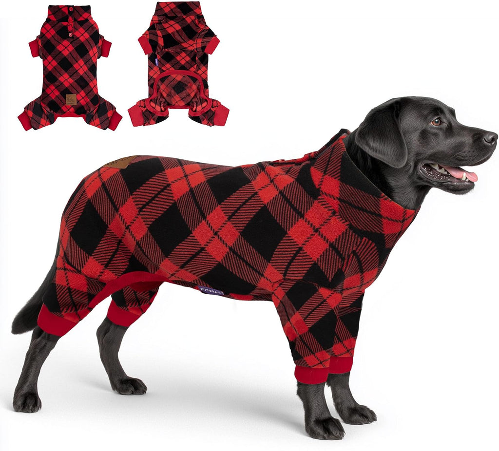 FLeece Dog Pajamas Warm Dog Coats for Small Dogs Onesie, Navy, S