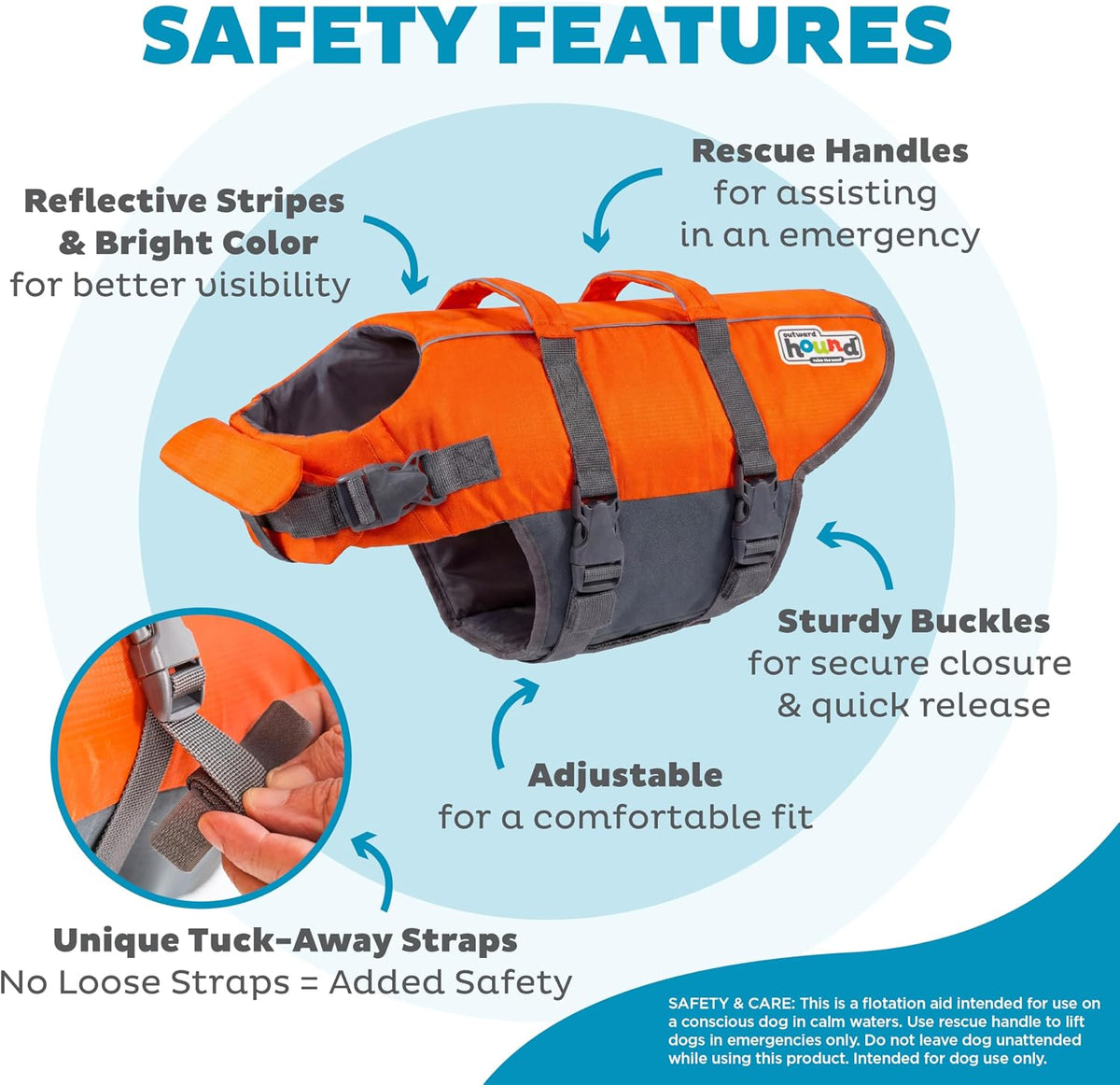 Outward Hound Granby Splash Dog Life Jacket, Life Vest, Orange, Medium