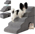 Dog Stairs for Bed 23'' H, 5-Step Dog Steps for High Bed, Grey