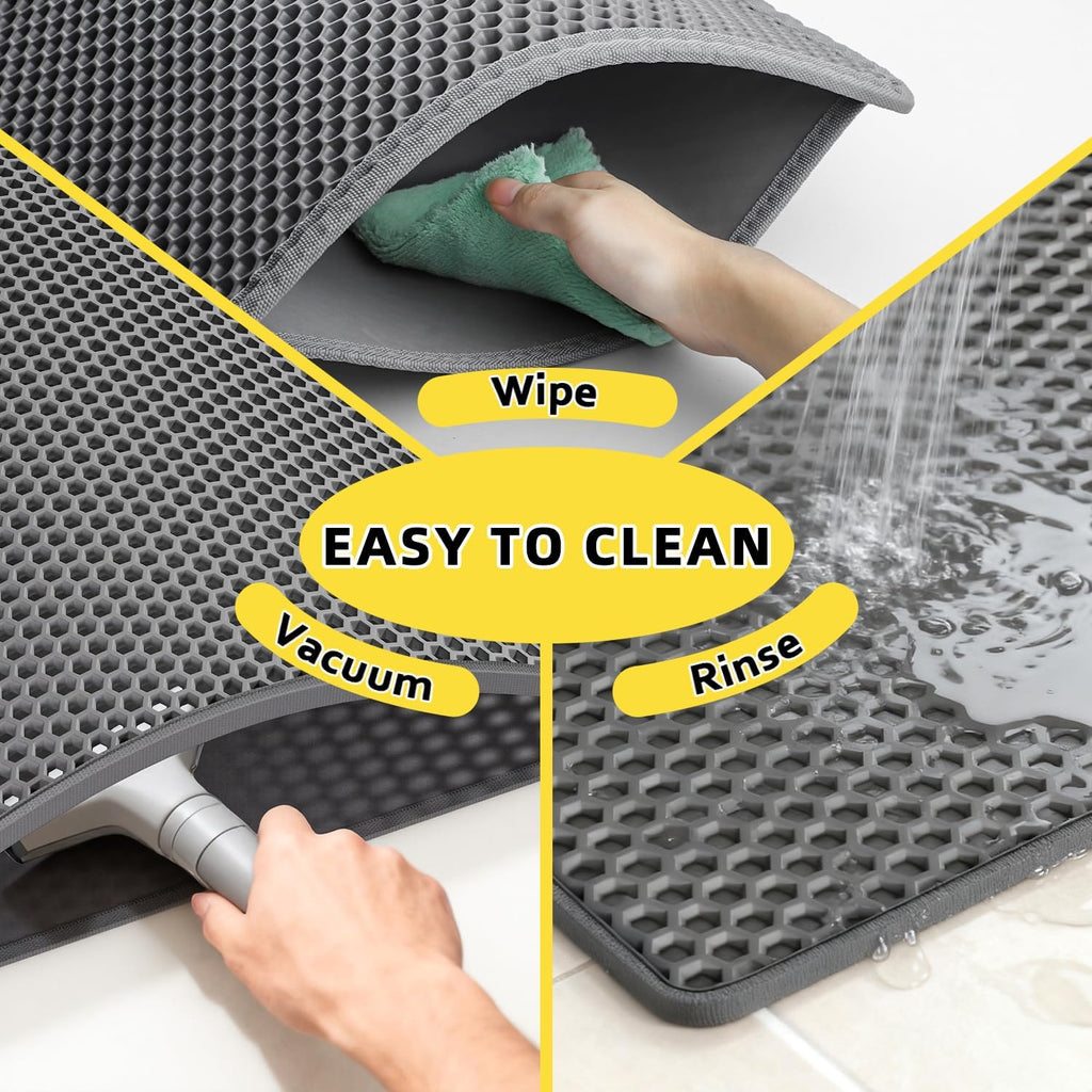 Cat Litter Mat, 30"x24", Waterproof, Easy to Clean (Grey-1Pack)