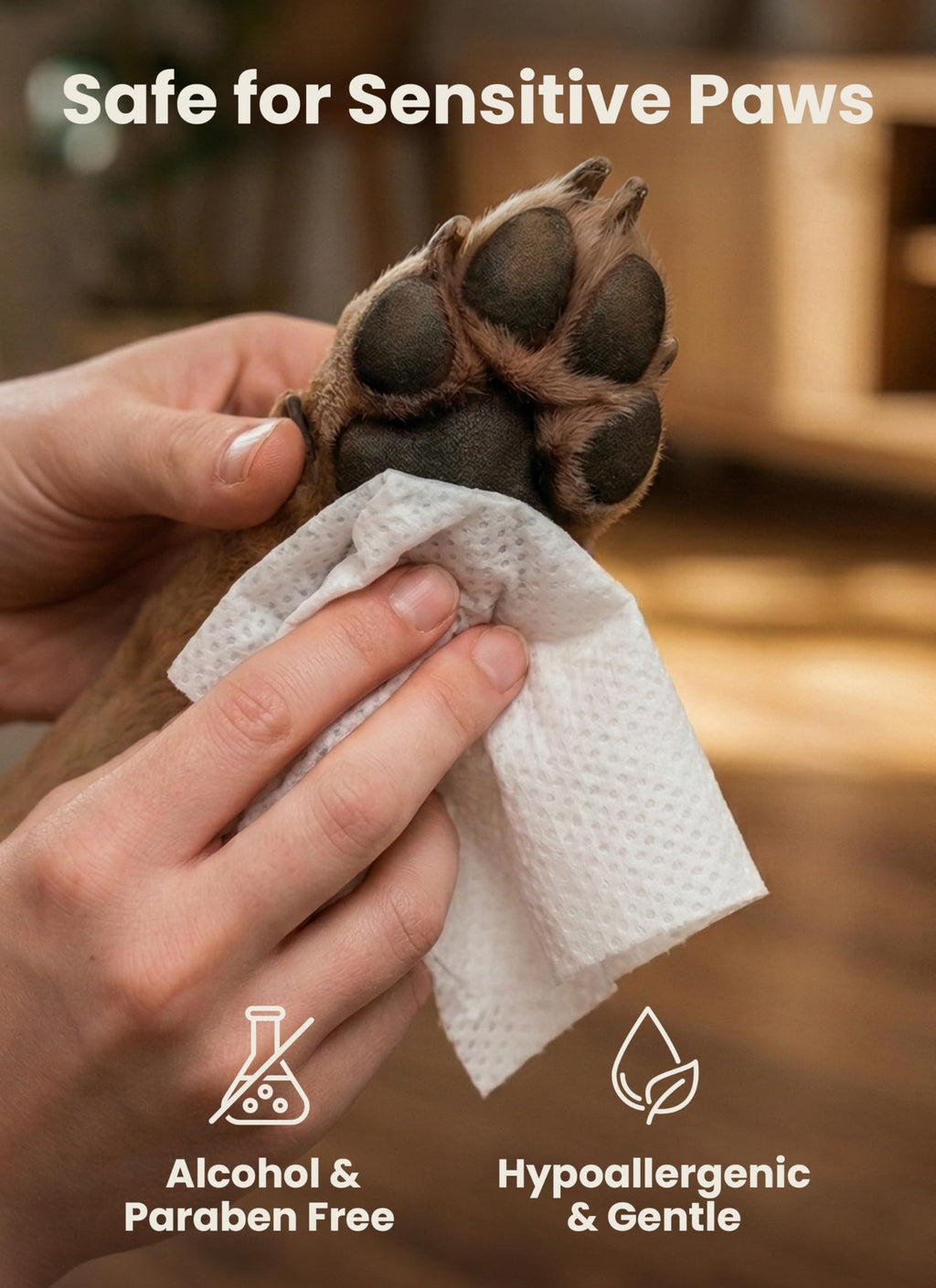Pogi's Dog Grooming Wipes for Paws & Butt, Fragrance Free, 100 Wipes