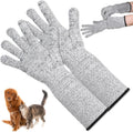 Cat Gloves Bite Proof, Pet Handling Gloves 13.8” Pet Grooming Glove