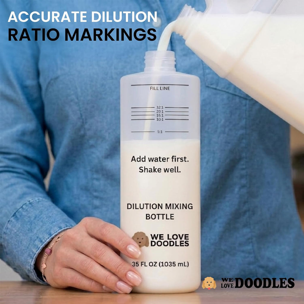 Dilution Bottle for Dog Shampoo, Conditioner & Solutions, 35 oz, 2 Pack