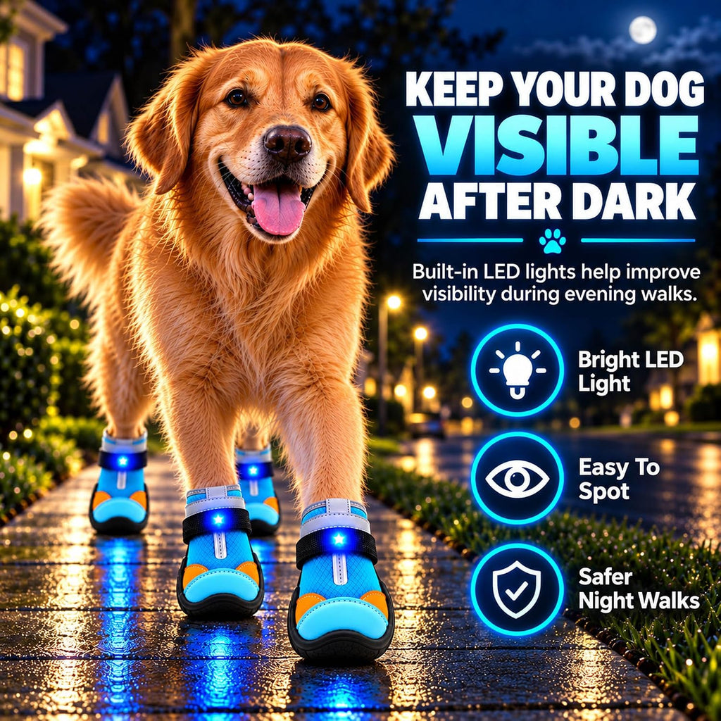 Light Up Dog Shoes, Glow Paws for Dogs, LED Dog shoes with Lights (7)
