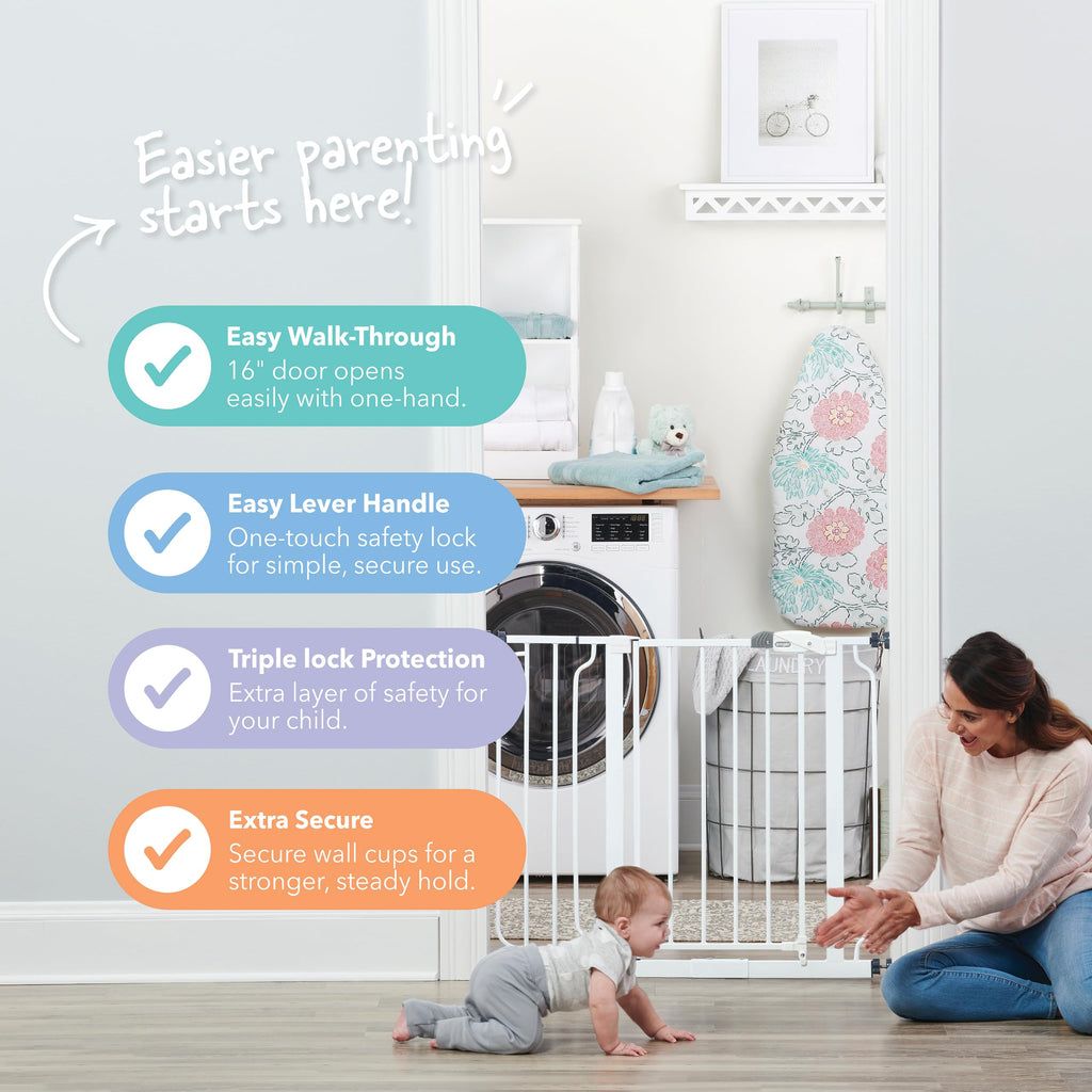 Regalo Safety 29"-38.5" Easy Step Baby Gate, Bottom of Stairs & Doorways