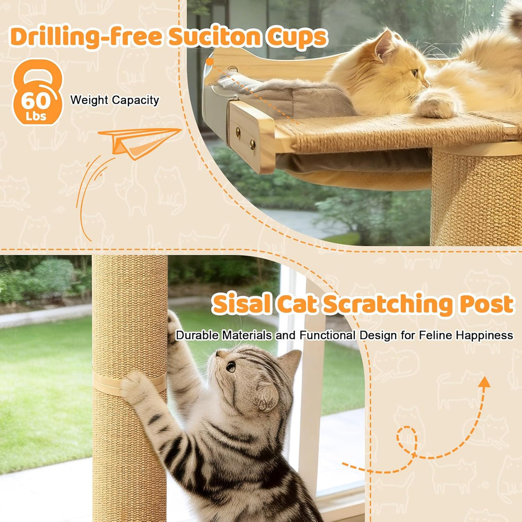 54" Tall Cat Scratching Post with Window Perch