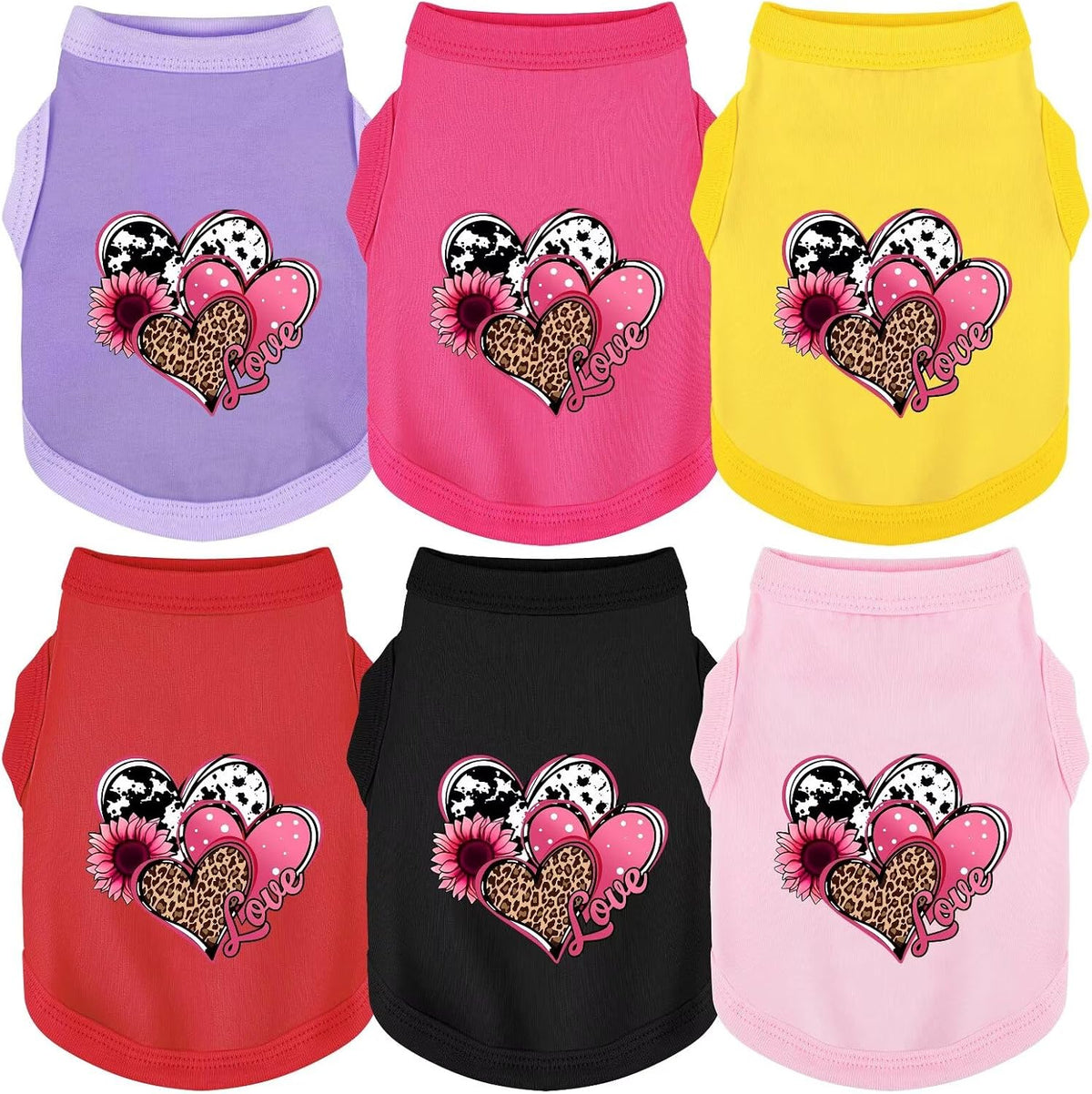 Discover Cozy Cotton Canine Wear: Soft, Lightweight, and Breathable Dog Shirt Vest with Eye-Catching Graphics (Hearts an