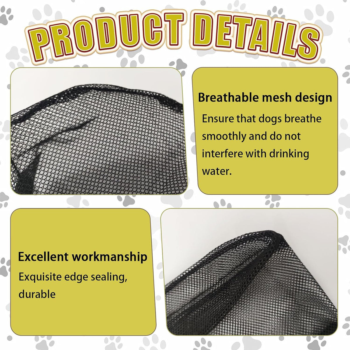 Foxtail Mask Dogs Head Protector, Foxtails Protection for Dogs Adjustable Elastic, Dog Soft Net Mask for Outdoor Hiking 